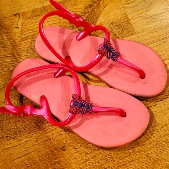 Havaianas Girls Pink Bow‎ Flip Flops Size 8 - Picture 1 of 8